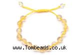 CGB8751 8mm,10mm round citrine adjustable macrame bracelets