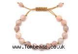 CGB8752 8mm,10mm round sunstone adjustable macrame bracelets