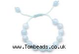 CGB8758 8mm,10mm round aquamarine adjustable macrame bracelets