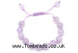 CGB8759 8mm,10mm round lavender amethyst adjustable macrame bracelets