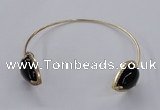 CGB876 15*20mm flat teardrop agate gemstone bangles wholesale