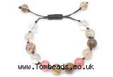 CGB8761 8mm,10mm round cherry quartz adjustable macrame bracelets