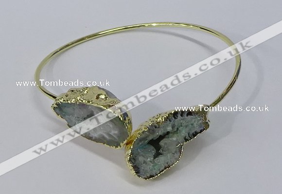 CGB885 13*18mm - 20*25mm freeform druzy agate gemstone bangles