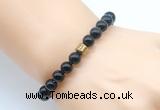 CGB8851 8mm, 10mm golden obsidian & drum hematite power beads bracelets