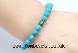 CGB8856 8mm, 10mm turquoise & drum hematite power beads bracelets