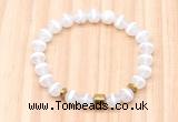 CGB8860 8mm, 10mm tibetan agate, drum & rondelle hematite beaded bracelets