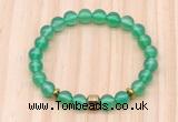 CGB8862 8mm, 10mm green agate, drum & rondelle hematite beaded bracelets