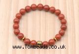 CGB8867 8mm, 10mm red jasper, drum & rondelle hematite beaded bracelets