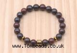 CGB8868 8mm, 10mm brecciated jasper, drum & rondelle hematite beaded bracelets