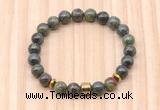 CGB8871 8mm, 10mm dragon blood jasper, drum & rondelle hematite beaded bracelets