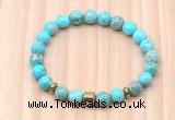 CGB8872 8mm, 10mm blue sea sediment jasper, drum & rondelle hematite beaded bracelets