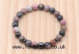 CGB8876 8mm, 10mm rhodonite, drum & rondelle hematite beaded bracelets