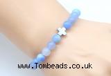 CGB8891 8mm, 10mm blue agate & cross hematite power beads bracelets