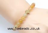 CGB8895 8mm, 10mm yellow aventurine & cross hematite power beads bracelets