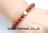 CGB8897 8mm, 10mm red jasper & cross hematite power beads bracelets