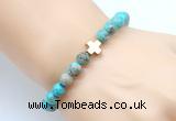 CGB8902 8mm, 10mm blue sea sediment jasper & cross hematite power beads bracelets