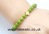 CGB8903 8mm, 10mm green sea sediment jasper & cross hematite power beads bracelets