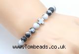 CGB8904 8mm, 10mm black & white jasper & cross hematite power beads bracelets