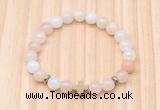 CGB8924 8mm, 10mm pink aventurine, cross & rondelle hematite beaded bracelets