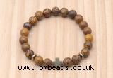 CGB8929 8mm, 10mm elephant skin jasper, cross & rondelle hematite beaded bracelets