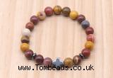 CGB8935 8mm, 10mm mookaite, cross & rondelle hematite beaded bracelets