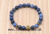 CGB8945 8mm, 10mm sodalite, cross & rondelle hematite beaded bracelets