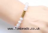 CGB8950 8mm, 10mm tibetan agate & rondelle hematite beaded bracelets