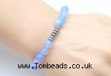 CGB8951 8mm, 10mm blue agate & rondelle hematite beaded bracelets