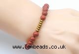 CGB8957 8mm, 10mm red jasper & rondelle hematite beaded bracelets