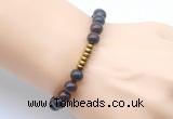 CGB8958 8mm, 10mm brecciated jasper & rondelle hematite beaded bracelets