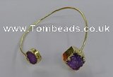 CGB896 12mm - 14*15mm freeform druzy agate gemstone bangles