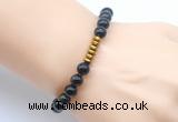 CGB8971 8mm, 10mm golden obsidian & rondelle hematite beaded bracelets