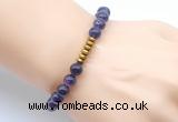 CGB8974 8mm, 10mm amethyst & rondelle hematite beaded bracelets