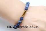 CGB8975 8mm, 10mm sodalite & rondelle hematite beaded bracelets