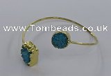 CGB898 12mm - 14*15mm freeform druzy agate gemstone bangles