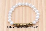 CGB8980 8mm, 10mm tibetan agate & drum hematite beaded bracelets