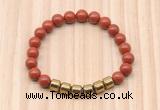 CGB8987 8mm, 10mm red jasper & drum hematite beaded bracelets