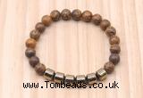 CGB8989 8mm, 10mm elephant skin jasper & drum hematite beaded bracelets