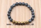 CGB9000 8mm, 10mm black labradorite & drum hematite beaded bracelets