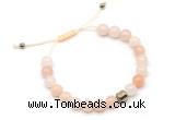 CGB9024 8mm, 10mm pink aventurine & drum hematite adjustable bracelets