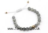 CGB9039 8mm, 10mm labradorite & drum hematite adjustable bracelets