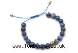 CGB9045 8mm, 10mm sodalite & drum hematite adjustable bracelets