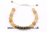 CGB9065 8mm, 10mm yellow aventurine & drum hematite adjustable bracelets