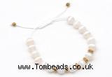 CGB9100 8mm, 10mm tibetan agate & rondelle hematite adjustable bracelets