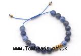 CGB9125 8mm, 10mm sodalite & rondelle hematite adjustable bracelets