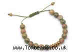 CGB9127 8mm, 10mm unakite & rondelle hematite adjustable bracelets