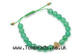 CGB9142 8mm, 10mm green agate & cross hematite adjustable bracelets