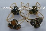 CGB915 20mm - 22mm coin druzy agate gemstone bangles wholesale