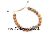 CGB9150 8mm, 10mm picture jasper & cross hematite adjustable bracelets