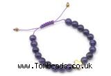 CGB9164 8mm, 10mm amethyst & cross hematite adjustable bracelets